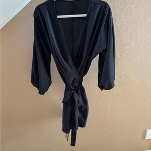 Elegant Black Wrap Dress